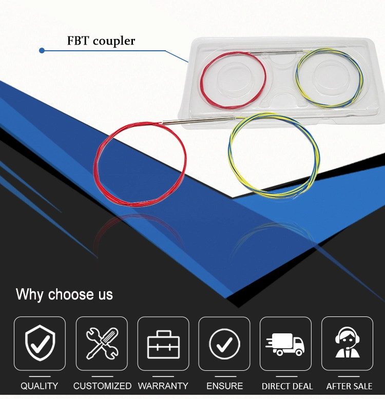 0.9mm 1X2 Mini Tube Fbt Fiber Coupler/Splitter Ratio 10/90 20/80 30/70 40/60 50/50 Optical Without Connector