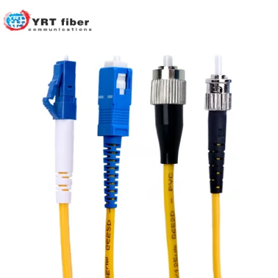 Cable de conexión de conector LC/SC/St/FC de fibra óptica monomodo para interiores