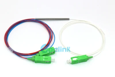 Acoplador de fibra 1X 2 1310/1550nm, tipo mini sin conector